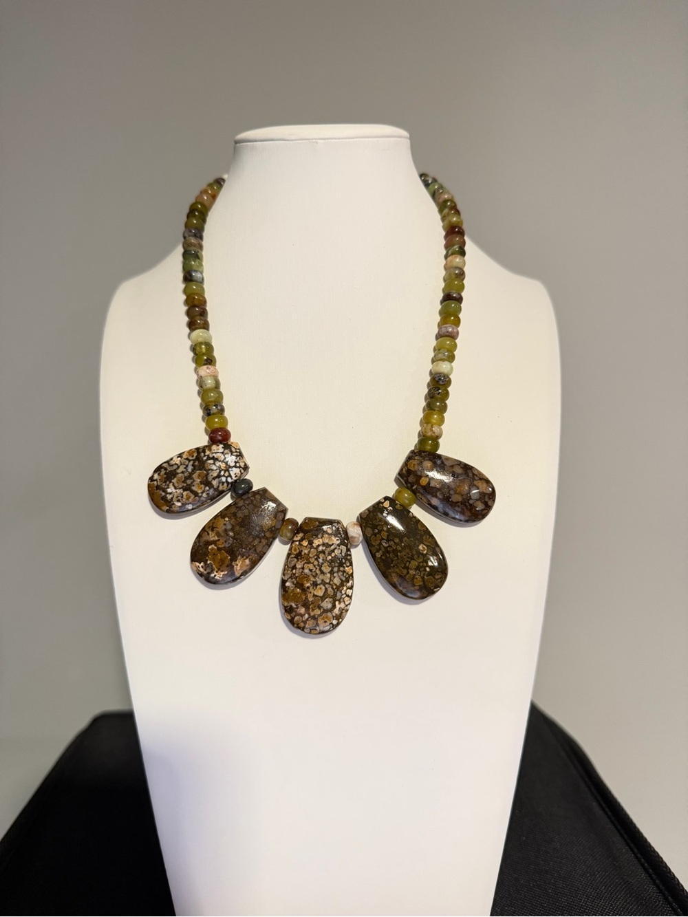 up to 19" DTR Jay King ALL JASPER statement necklace in stamped sterling silver! - Picture 13 of 15